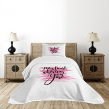 Romantic Ink Calligraphy Bedspread Set