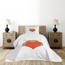 Funny Cartoon Frog Bedspread Set