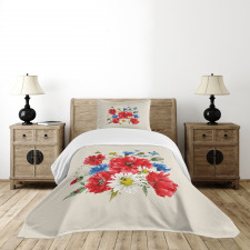 Vintage Poppies Daisy Bedspread Set