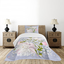 Bridal Peonies Leaves Bedspread Set