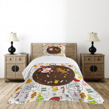 Dancing Santa Deer Bedspread Set