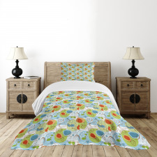 Whimsical Doodle Swirls Bedspread Set