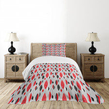 Abstract Oval Leaf Bedspread Set