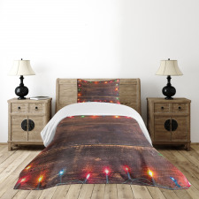 Wooden Board Rustic Bedspread Set