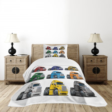 Colorful Transportation Bedspread Set