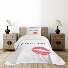 Red Kiss Lipstick Bedspread Set