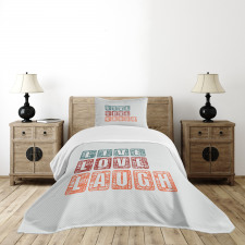 Happy Slogan Bedspread Set