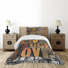 Values Words Bedspread Set