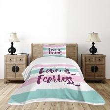 Love is Fearless Words Bedspread Set