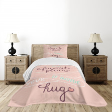 Typography with Soft Color Bedspread Set