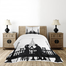 Couple in Dinner Paris Bedspread Set