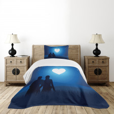 Couple Silhouette Bedspread Set