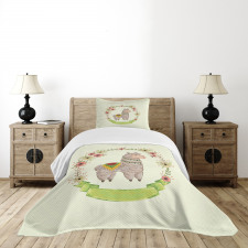 Colorful Watercolor Flora Bedspread Set