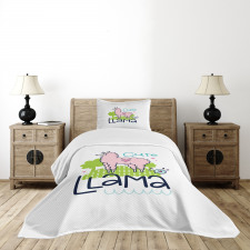 Pink Animal Cartoon Bedspread Set