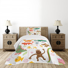 Jolly Cartoon Animals Bedspread Set