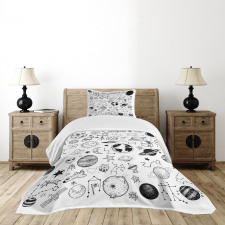 Planets Asteroids Cosmos Bedspread Set