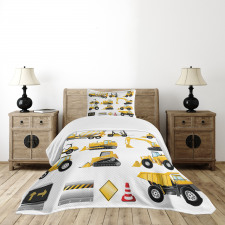 Yellow Construction Site Bedspread Set