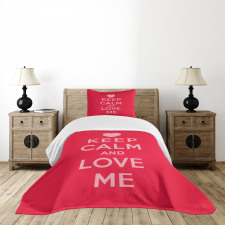 Love Me Romantic Text Bedspread Set