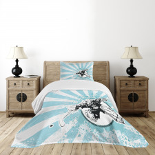 Retro Grunge Goaltender Bedspread Set