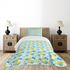 Pastel Whimsical Doodle Bedspread Set