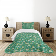 Blooming Leaves Petals Bedspread Set