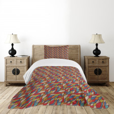 Abstract Curvy Lines Bedspread Set