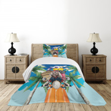 Puppy Tropic Island Bedspread Set