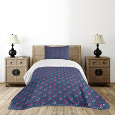 Alien Flying Device Doodle Bedspread Set