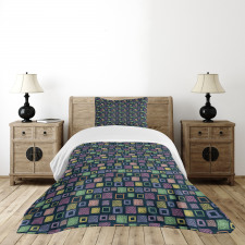 Hand Drawn Squares Bedspread Set