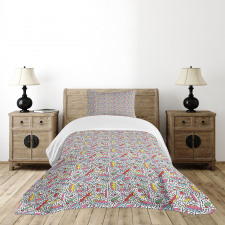 Memphis 90s 3D Shapes Bedspread Set