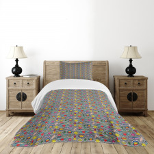 Quirky Cartoon Striped Bedspread Set