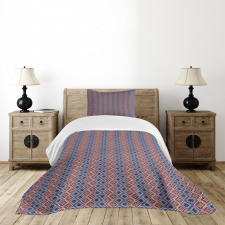 Checkered Floral Dotted Bedspread Set