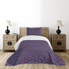 Floral Design Stripes Bedspread Set