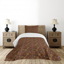 Curved Doodle Lines Bedspread Set