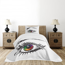 Colorful Pupil of a Woman Bedspread Set