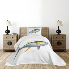 Realistic Yellowfin Tuna Bedspread Set