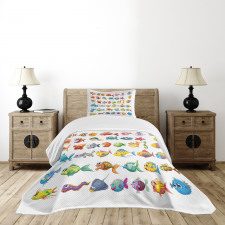 Happy Fish Abstract Bedspread Set