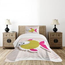 Comical Blowfish Huge Eyes Bedspread Set