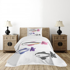 Bird Faced Animals Swim Bedspread Set