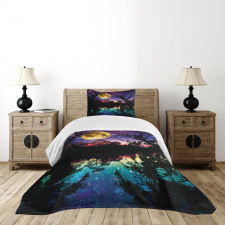 Night Sky Trees Bedspread Set