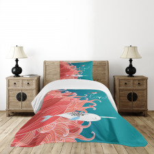 Arctic Whale and Bird Bedspread Set