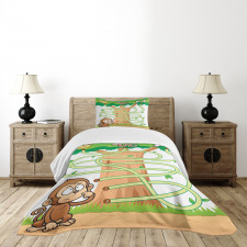 Curious Monkey Bedspread Set