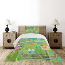 Train Tracks Bedspread Set