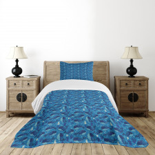 Aquatic Themed Design Bedspread Set