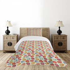 Flowery Vintage Eggs Bedspread Set