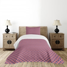 Diagonal Stripes Stars Bedspread Set