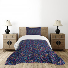 Vibrant Color Outlines Bedspread Set