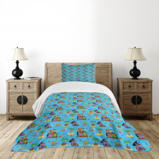 Funny Explorer Animals Bedspread Set