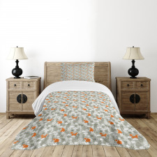 Doodle Style Forest Design Bedspread Set