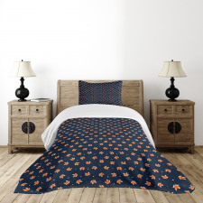 Small Orange Forest Mammal Bedspread Set